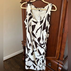 Express brown & white ruched dress